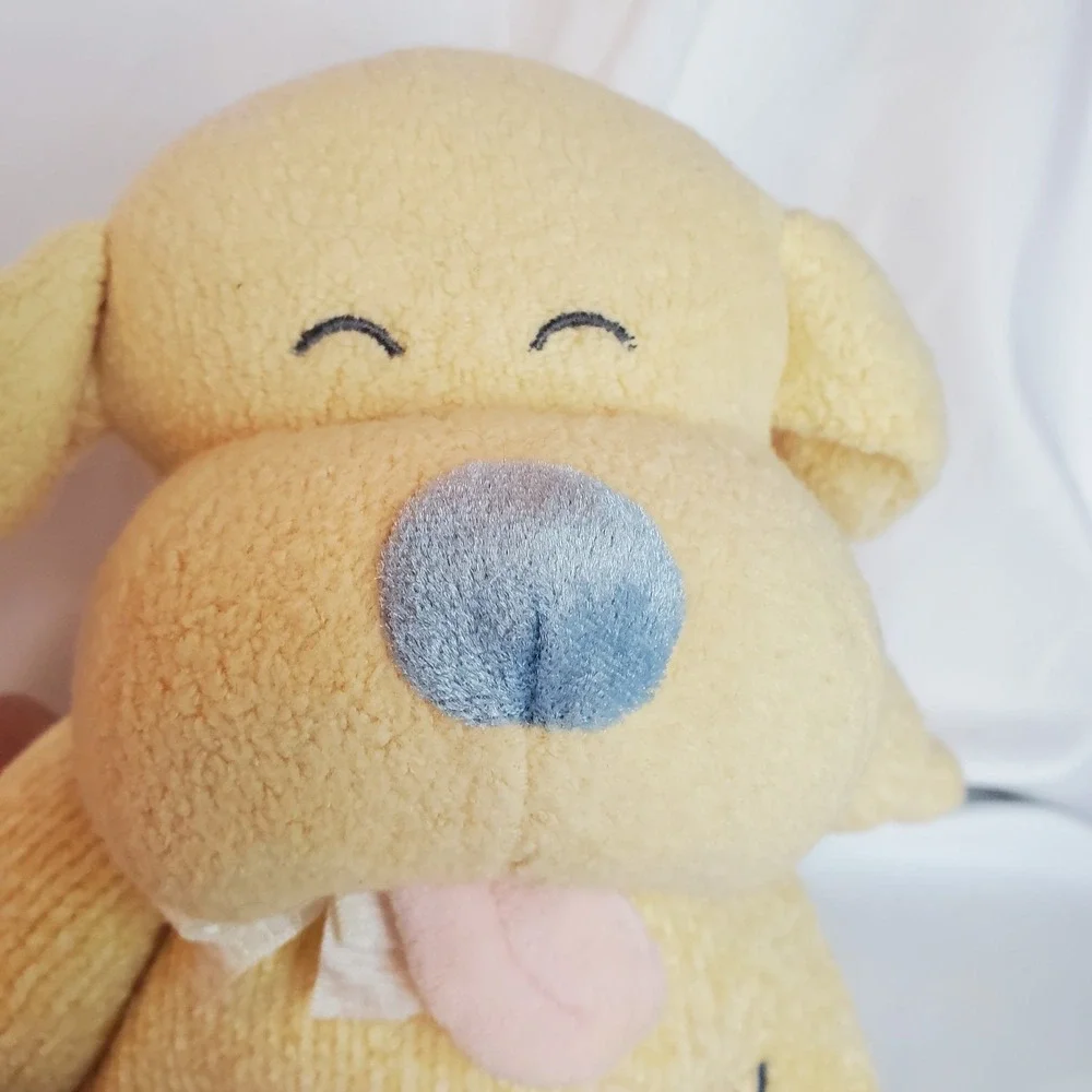 Carters Emu Namae Going Home Yellow Plush Puppy Dog Baby Rattle‎ Vintage 2000